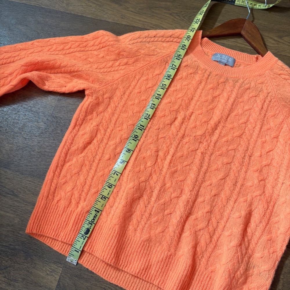 Modern Authentic Womens J. Crew Cashmere Orange Lightweight Cableknit Sweater - Picture 8 of 8